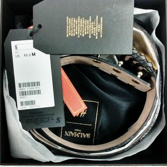 NIB BALMAIN H&M BLACK GOLD CHEVRON BELT KENDALL JENNER GIGI HADID MEDIUM RARE main image 8